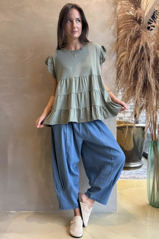 Classic Cotton Smock Tee Khaki